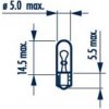 Autožárovka Narva 17037 W1,2W W2x4,6d 12V 1W