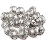 Knoflík kovový 28" (17,8 mm) filigrán 120264 - stříbrný – Zboží Dáma