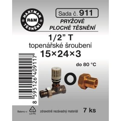 HARTMAN těsnění pryžové 1/2" 15*24*3mm, sada č. 911 – Zboží Mobilmania