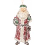 Červená vánoční závěsná dekorace Santa Claus 5*4*12 cm Clayre & Eef – Hledejceny.cz