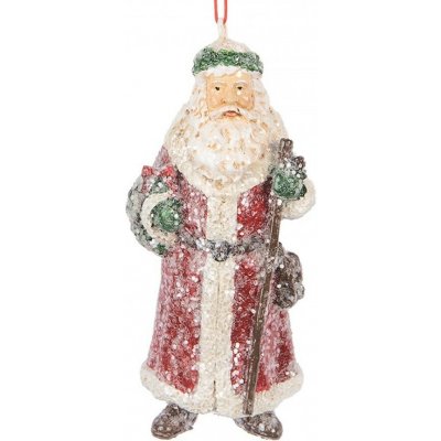 Červená vánoční závěsná dekorace Santa Claus 5*4*12 cm Clayre & Eef – Hledejceny.cz