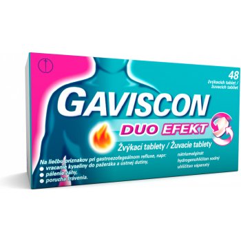 GAVISCON DUO EFEKT POR 250MG/106,5MG/187,5MG TBL MND 48