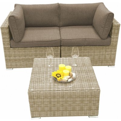 DEOKORK Ratanová variabilní sestava SEVILLA pro 2-3 osoby (béžová) – Zboží Mobilmania