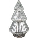 Clayre & Eef Stříbrný skleněný dekorační svítící stromek LED Tree Ø 13*23 cm – Hledejceny.cz