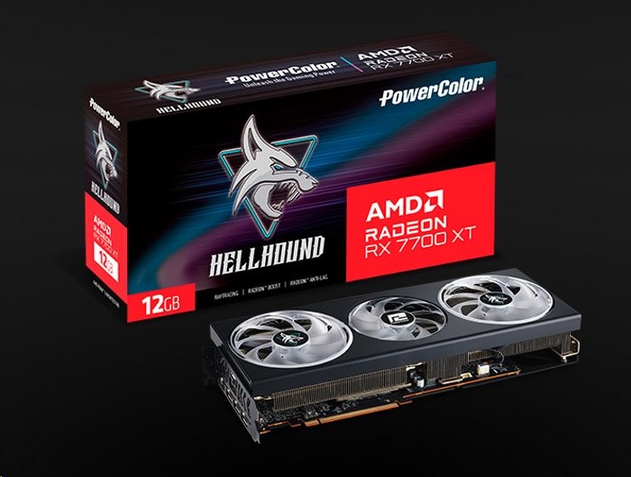 PowerColor Radeon RX 7700 XT Hellhound 12GB GDDR6 RX7700XT 12G-L/OC
