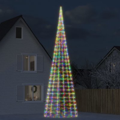 vidaXL Vánoční stromek na stožár 3 000 barevných LED diod 800 cm – Zbozi.Blesk.cz