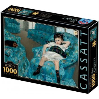 D-TOYS Malá dívka v modrém křesle 1000 dílků