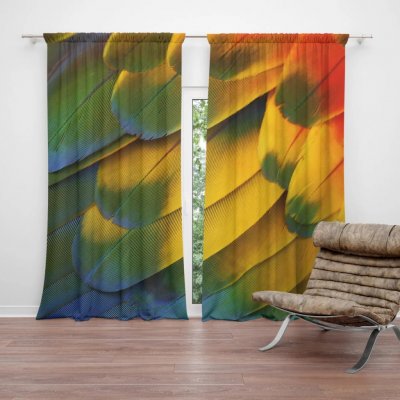 Sablio Závěs Barevné peří: 2ks 140x250cm – Hledejceny.cz