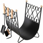KOVO KRAUS Koš krbový velký s nářadím černé/dřevo 55x50x50cm – Zbozi.Blesk.cz