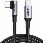 Ugreen US334 USB-C na USB-C, úhlový, 5A, PD 100W, 2m, černý – Sleviste.cz