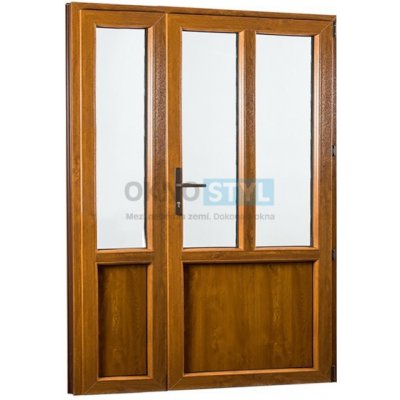 OKNOSTYL.cz REHAU Smartline+ dvoukřídlé pravé Bílá/Zlatý dub 138 x 208 cm – Zboží Mobilmania