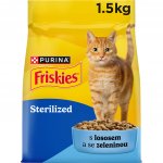 Friskies Sterilised granule losos tuňák zelenina 3 x 1,5 Kg – Hledejceny.cz