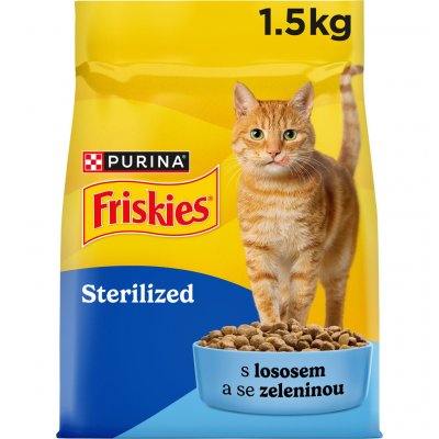 Friskies Sterilised granule losos tuňák zelenina 3 x 1,5 Kg – Hledejceny.cz