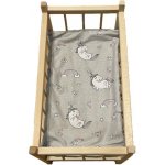 SDS Matrace do postýlky pro panenky Jednorožec šedá/Puntíky šedá 50/28 cm – Sleviste.cz