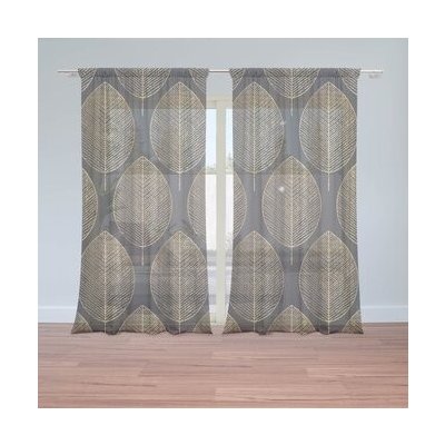 Sablio Záclony Zlaté listy: 2ks 150x250cm – Hledejceny.cz