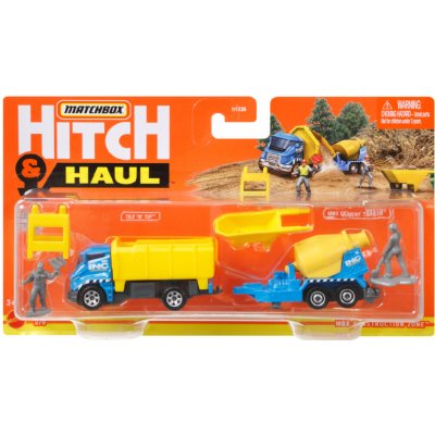 Toys Μatchbox Hitch and Haul Mbx Construction Zone Tilt n Tip and Mbx Cement Trailer