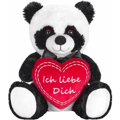 BRUBAKER medvídek Panda se srdíčkem červený I Love You medvídek Panda černá bílá 25 cm