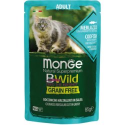 Monge BWild CAT Grain Free Adult Treska se zeleninou 85 g