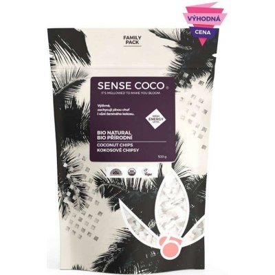 Sense coco Bio kokosové chipsy přírodní family pack 500 g – Hledejceny.cz
