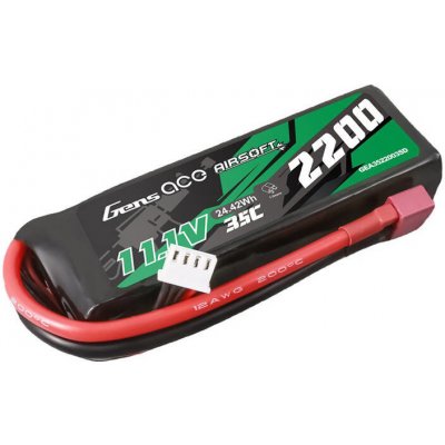 Gens ace 35C 2200mAh 3S1P 11.1V Airsoft Gun Lipo Battery with T Plug – Zboží Mobilmania