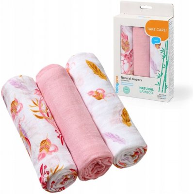 BabyOno Bambusové Pírka/Růžová 3 ks – Sleviste.cz