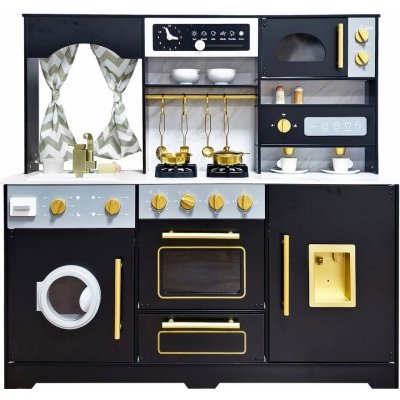 Derrson Dětská dřevěná kuchyňka XXL Black Pearl – Zboží Dáma