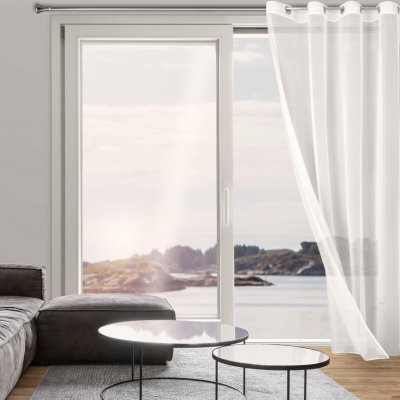 EUROFIRANY ZÁCLONA NA KROUŽCÍCH TAMINA 140X250 CM BÍLÁ – Hledejceny.cz