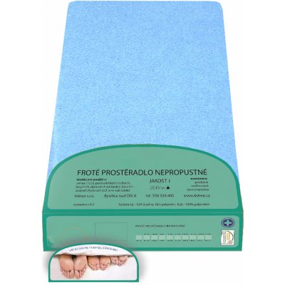 4sleep prostěradlo froté modré nepropustné 90x200 – Zboží Dáma