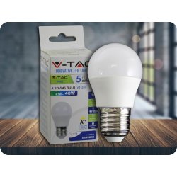 V-tac E27 LED žárovka 4.5W, 470lm, G45, SAMSUNG CHIP Teplá bílá