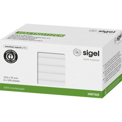Sigel samolepící poznámka HN760 125 mm x 75 mm bílá 600 listů – Hledejceny.cz