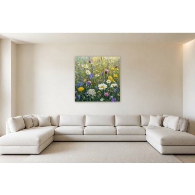 Obraz na plátně – Rozkvetlá louka s pestrými květy 135 × 135 cm – Hledejceny.cz