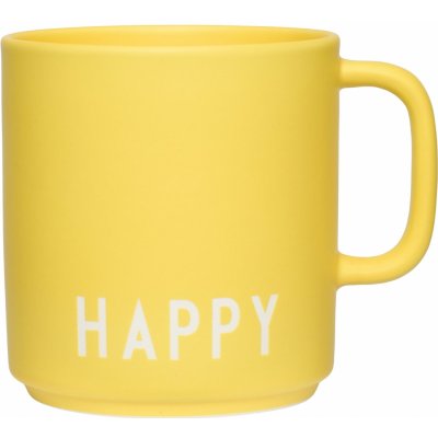 DESIGN LETTERS Porcelánový hrnek Yellow Happy žlutá porcelán 300 ml – Zbozi.Blesk.cz