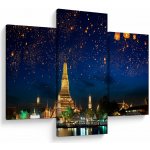 Obraz - Lampióny štěstí, Bangkok, třídílný 90x60 cm – Hledejceny.cz