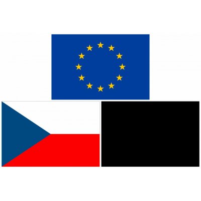 Komplet vlajek ČR, EU, smuteční - 60 x 90 cm - tunel, karabina – Zboží Dáma