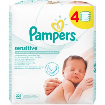 Pampers Baby Sensitive čisticí ubrousky 4 x 56ks od 155 Kč - Heureka.cz