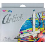 Officeline Colorino Artist Oboustranné skicovací fixy 12 barev R92470 – Zboží Mobilmania