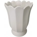 Bílá keramická váza Luno – 14,2 × 14,2 × 18 cm – Zboží Dáma