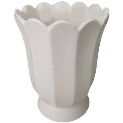 Bílá keramická váza Luno – 14,2 × 14,2 × 18 cm – Zboží Dáma