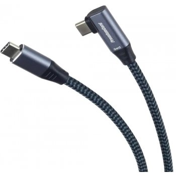 Premiumcord ku31cu2 USB-C zahnutý ( USB 3.2 GEN 2, 3A, 60W, 20Gbit/s), 2m