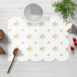 Biante Teflonové prostírání TF-120 Zlato-modro-zelené vánoční vločky na bílém 30x40 cm – Zboží Mobilmania