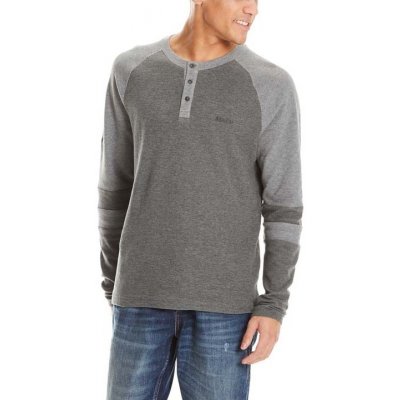 BENCH triko Henley Waffle Jersey Dark Grey Marl Winter MA1053 – Zboží Mobilmania