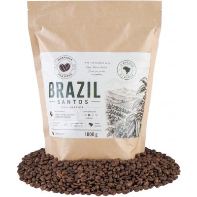 Moravska Pražírna Brazil Santos 100% Arabika zrnková 1 kg – Hledejceny.cz