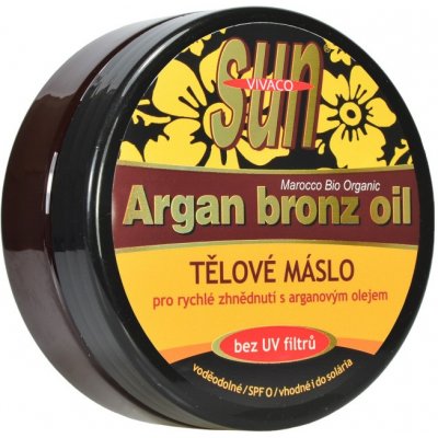 Vivaco Sun Vital rozjasňující máslo s BIO arganovým olejem a zlatými glitry 200 ml