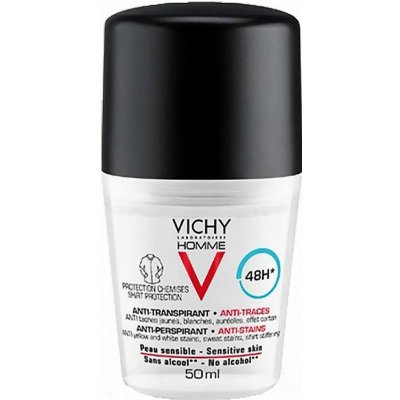 Vichy Homme Deodorant deodorant roll-on proti bílým a žlutým skvrnám 48h 50 ml – Sleviste.cz