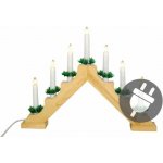 Nexos Vánoční dekorace dřevěný svícen teple bílá, 7 LED diod 29213 – Sleviste.cz