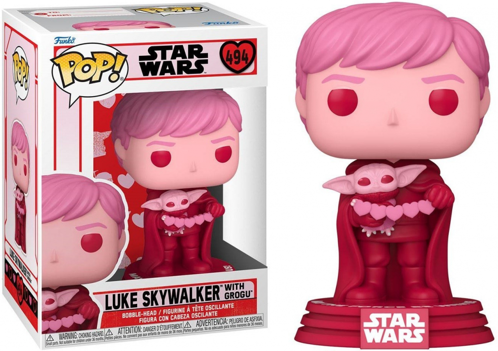 Funko Pop! Star Wars Luke Skywalker with Grogu Valentine 494