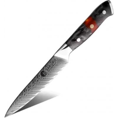 SaKuRo Víceučelový nůž z damaškové oceli Sakai 12,7 cm – Zboží Dáma