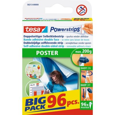 tesa POWERSTRIPS® Poster Oboustranná lepicí páska bílá Množství: 96 ks – Hledejceny.cz