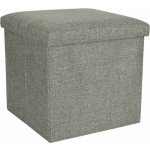 KIK Skládací puf s úložným prostorem šedý 38x38x38cm – Sleviste.cz