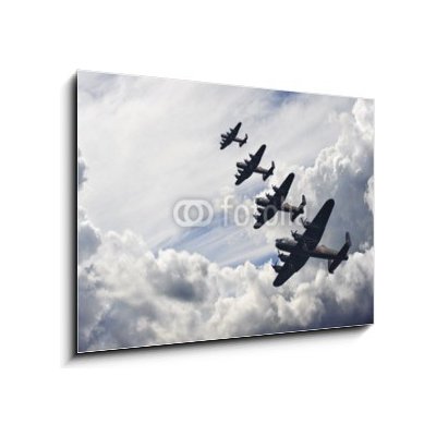 Skleněný obraz 1D - 100 x 70 cm - World War Two British vintage flight formation Druhá světová válka britská letová formace – Hledejceny.cz